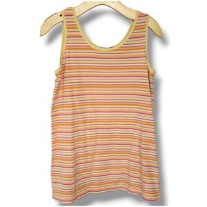 Duo Maternity Women's Orange Striped sleeveless shirt - medium